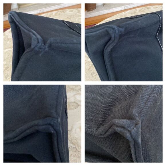 Authentic HERMES Deauville MM Hand Tote Bag Canvas Black - Picture 15 of 15